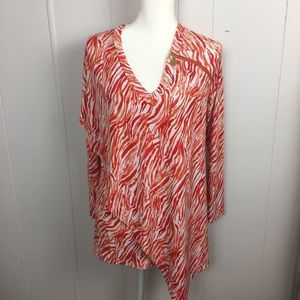 Anne Klein blouse size s color orange & wh…